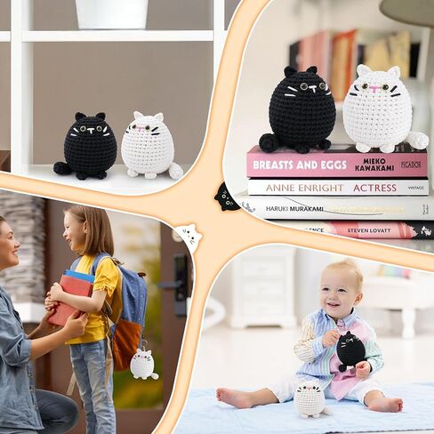 Cat Crochet Kit for Beginners-Calico Cat Crochet Kits for Adults Kids, Crochet Starter Kit with Step-by-Step Video Tutorials,Crochet Animal Kits Learn to Crochet Kits for Adults Kids in Kuwait