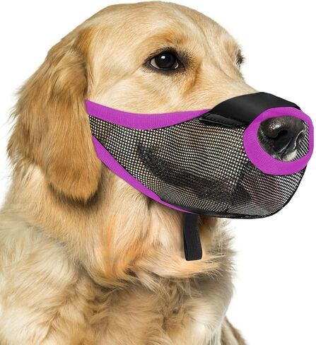 Dog Muzzle Cover, mesh Dog Muzzle Cover, Anti-bite and Anti-Barking Chewing, Breathable Dog Muzzle Cover, Adjustable Straps, Allows Drinking, can be Used for outings and Walks in Saudi Arabia