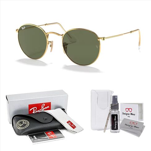 نظارات شمسية مستديرة من Ray-Ban RB3447N للرجال + حزمة مع مجموعة نظارات مجانية من Designer iWear in Saudi Arabia