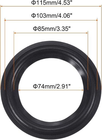 MECCANIXITY Rubber Speaker Foam Edge Surround Rings 4.5 Inch 74mm x 115mm Perforated Subwoofer Rings Replacement Parts for Speaker Repair or DIY Black 4 Pcs in Saudi Arabia