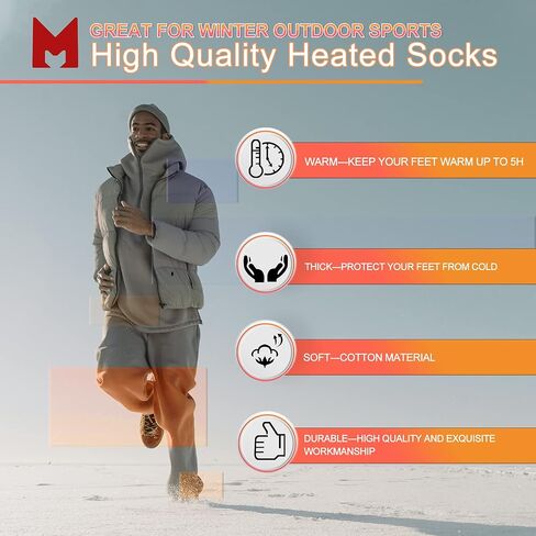 Heated Socks, Battery Heated Socks for Men Women, Electric Heated Socks for Hiking, Skiing, Camping in Saudi Arabia