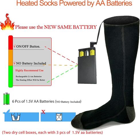 Heated Socks, Battery Heated Socks for Men Women, Electric Heated Socks for Hiking, Skiing, Camping in Saudi Arabia
