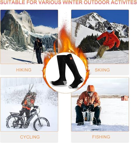 Heated Socks, Battery Heated Socks for Men Women, Electric Heated Socks for Hiking, Skiing, Camping in Saudi Arabia