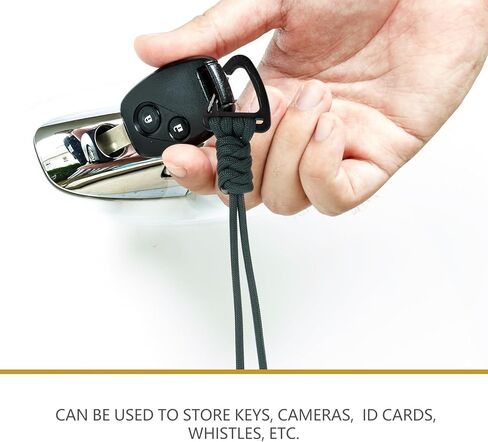 HANABASS 2 قطعة حبل Paracords، حلقة تسلق المفاتيح الحبل شماعات سلسلة المفاتيح الحبل حزام المعصم المظلة حبل D-قفل كيرينغ in Kuwait