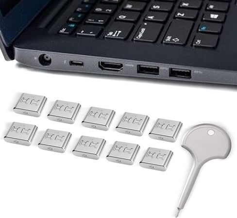 PortPlugs Type-C Port Blockers (5-Pack) Key Lock Type-C Security - Removable Type-C Locks for PC, Laptop & Notebook Data Protection, Dust & Moisture Resistant Shield in Kuwait