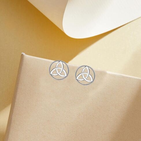 Celtic Earrings Witches Knot Earrings 925 Sterling Silver Celtic Stud Earrings Witch Celtic Knot Earrings Nudo de Bruja Plata 925 Original Good Luck Irish Jewelry Gift for Women in Saudi Arabia