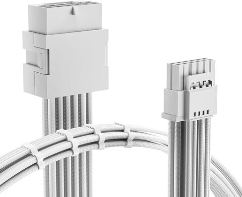 AsiaHorse 12VHPWR Adapter Cable Extension, 600 Watts Rated 12+4-Pin (16-Pin) Female to Male PCIe Extension Cable, Compatible with RTX 3090Ti 4070ti 4080 4090, 3CM Length (Pure White) in Saudi Arabia