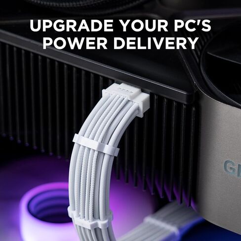 AsiaHorse 12VHPWR Adapter Cable Extension, 600 Watts Rated 12+4-Pin (16-Pin) Female to Male PCIe Extension Cable, Compatible with RTX 3090Ti 4070ti 4080 4090, 3CM Length (Pure White) in Saudi Arabia