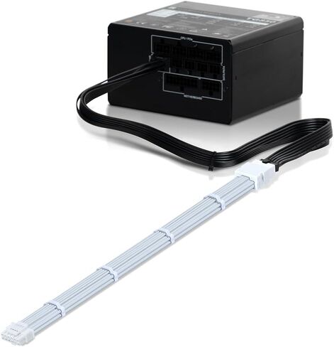 AsiaHorse 12VHPWR Adapter Cable Extension, 600 Watts Rated 12+4-Pin (16-Pin) Female to Male PCIe Extension Cable, Compatible with RTX 3090Ti 4070ti 4080 4090, 3CM Length (Pure White) in Saudi Arabia