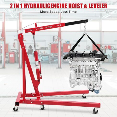 Heavy Duty Hydraulic Engine Hoist - 2 Ton Capacity, Folding Design, Compact Cherry Picker, and Easy Loading/Unloading with Engine Hoist(4400 Lbs) in Saudi Arabia