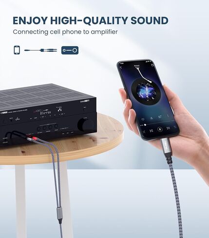 كابل صوت tisino USB C إلى 1/4 بوصة، كابل USB C إلى Dual TS Mono، 6.35 مم TS إلى كابل صوت C Y-Splitter للهواتف الذكية والكمبيوتر اللوحي ووصلة الكمبيوتر المحمول إلى مكبر الصوت ووحدة التحكم في المزج ومكبر الصوت - 3.3 قدم in Kuwait