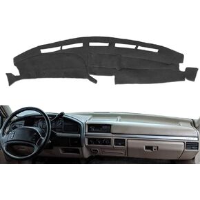 حصيرة غطاء لوحة القيادة من AKMOTOR مناسبة خصيصًا لشاحنة Ford F150 F250 F350 بيك اب 1992 1993 1994 1995 1996، سجادة غطاء لوحة القيادة (رمادي داكن) J20