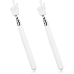 2Pcs Telescopic Teachers Pointer, Extendable Hand Pointer Finger Pointer Stick, Mini Retractable Classroom Pointer for Elementary School Kindergarten Teacher, Classroom Supplies (Black)