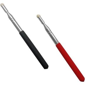 2 PcsTelescopic Teachers Pointer Stick, Extendable Teaching Pointer, Whiteboard Pointer with Felt Head for Teachers, Guides, Coach, Extends to 39''（Red and Black）