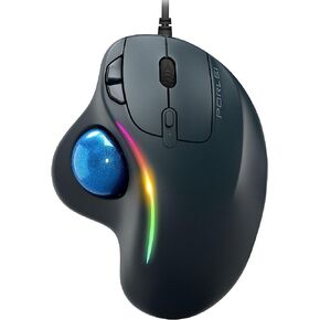 PORLEI Trackball Mouse Wired, RGB Ergonomic Mouse with Comfort Design, Easy Thumb Control, Precision and Smooth Tracking, Compatible for PC, Laptop, Mac, Windows