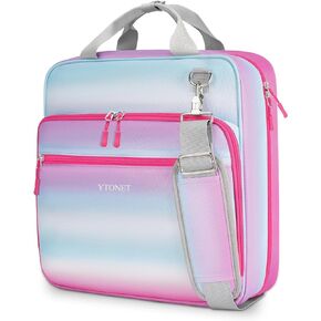 Ytonet Zipper Binder, 3 Inch 3 Ring Trapper Keeper Binder with Strap, 600 Sheets Extra Large Binder with Zipper, Waterproof School Binder Organizer Fit 15.6 in Laptop for Girls Kids Women, Blue-Pink