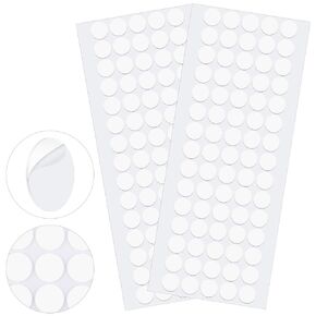 Aneco 300 Pieces Transparent Putty Traceless Removable Sticky Putty Double-Sided Adhesive Round Putty Multipurpose Tape Nano Gel Mat for Wood, Glass, Ceramic, Metal, Plastic, Diameter 7 mm