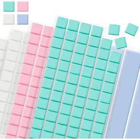 408 Pieces Removable Adhesive Tacky Sticky Wall Safe Tack Putty Multipurpose Mounting Tacky Putty for Hanging Pictures Museum and Art Photography(Green, White?Pink?Blue)