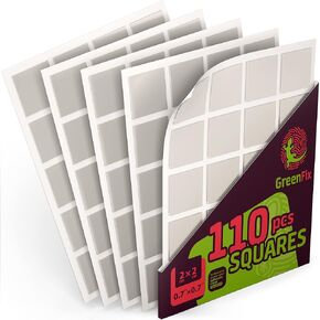 Double Sided Mounting Squares 110PCs - Poster Putty for Walls Removable - Clear Sticky Tack for Wall Hanging - Double Sided Sticky Pads for Car Dashboard Crafts Picture Hanging