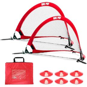 Portable Pop Up Soccer Goal Net Set for Kids or Adaults Trainning and Backyard Playing with Carrying Case, Training Cones and Target