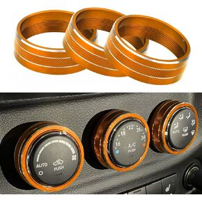MOEBULB AC Climate Control Knob Ring Air Conditioner Switch Volume Cover Compatible with 2011-2017 Jeep Wrangler JK JKU/Dodge Challenger 2008-2014 Interior Conditioning Accessories Trim(Red)