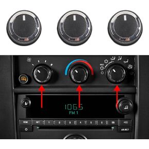 Dasbecan Dashboard Air Conditioning AC Temperature Control Knob 3pcs Compatible with Chevy Chevrolet Express GMC Savana 2008-2021 Replaces# 84793085 84141127