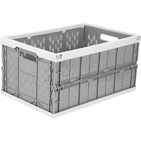 Livememory Collapsible Storage Crates, Foldable Crates, 31 Liters Plastic Milk Crate Storage Bins for Home, Laundry, Clothes(17.7x 12 x 9 inches)