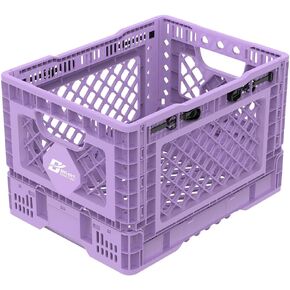 Bigant Heavy Duty Collapsible & Stackable Plastic Milk Crate - Snap Lock Foldable Industrial Garage Storage Bin Container Utility Tote Basket (Charcoal Gray, 1 Small Crate)