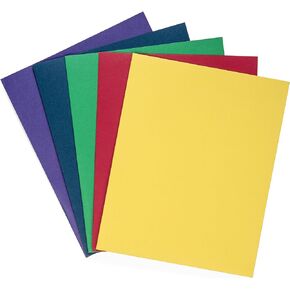 Blue Summit Supplies 25 Two Pocket Folders, Designed for Office and Classroom Use, Assorted 5 Colors, 25 Pack Colored 2 Pocket Folders