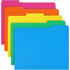 File Folder, RAZCC 150 Pack 1/3 Cut Tab Colored File Folders, File Folder Letter Size for Office Classroom Use, Assorted 5 Colors Folders with Tabs