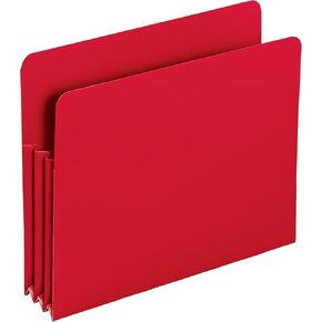 Smead Poly File Pocket, Straight-Cut Tab, 3-1/2" Expansion, Letter Size, Assorted Colors, 4 per Box (73500)