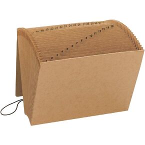 Smead Expanding File with Flap and Cord Closure, 21 Pockets, Alphabetic (A-Z), Letter Size, Kraft (70121)
