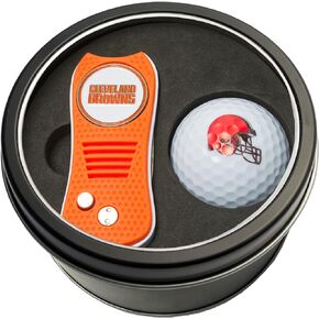 Team Golf NFL Gift Set Switchblade Divot Tool with Double-Sided Magnetic Ball Marker & Golf Ball, Patented Single Prong Design, Less Damage to Greens, Switchblade Mechanism