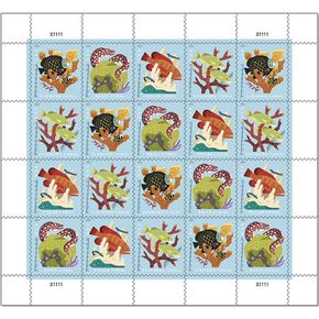 Coral Reefs Postcard Rate Sheet of 20 Stamps