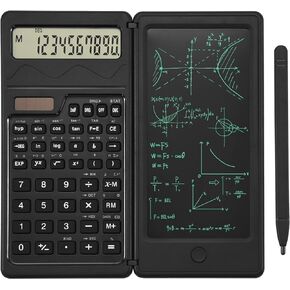 EooCoo Scientific Calculator with Notepad,10-Digit Large Display Office Desk Calcultors,Support Solar and Battery,Professional Foldable Calculator for Students, Office Desk Accessories