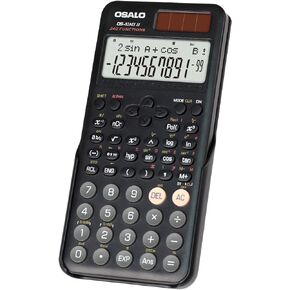 OSALO Scientific Calculator 240 Function 2 Line Basic Large Display Solar and Battery Calculators 10+2 Digits Written for Middle School Students College (OS 82MS Pro)