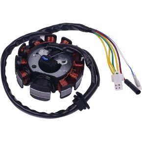 Glixal ATMT1-155-11 GY6 125cc 150cc 180cc 200cc 11 Coil Magneto Alternator Stator for Chinese Scooter Moped ATV Go Kart Quads 152QMI 157QMJ Engine