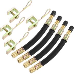 X AUTOHAUX 8pcs Tire Valve Extension Stem Adaptor Tool 4 Dual Valve Stem Extender Pipes 13cm / 5.1 Inch 4 Clips for Car Truck Motorcycle Bike Trailer RV
