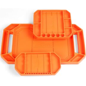 HORUSDY 3PC Large Non-Slip Flexible Tool Tray | Tool Organizer | Tool Storage | Tool Holder | Tool Mats | No Magnets | Grip Mat Tool Mat | of Christmas Day Tools Gift for Men