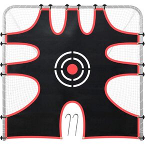 Doubleriver Lacrosse Goal Target Lacrosse Target for Goal 6x6FT Lacrosse Goal Shooting Target with 9-Pocket Practice Accuracy