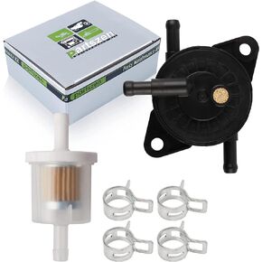 partszen Fuel Pump Fits for Kawasaki 49040-0770 49040-7008 Fits for Kawasaki Series Engines Model FR, FS, FX with Fuel Filter Clamps
