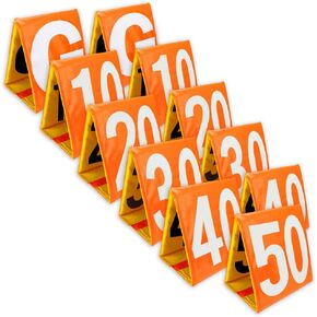 Day & Night Football Yard Markers, Full Set of 11 by Crown Sporting Goods