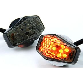 15 Amber LED Flush Mount Smoke Turn Signal Indicator Blinker Light Universal For Motorcycle Sport Street Racing Bike