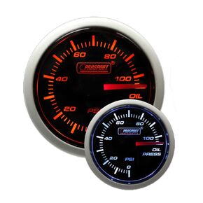 Prosport 216BFWAOPSM.PSI Oil Pressure Gauge w/sender Amber/White 52mm