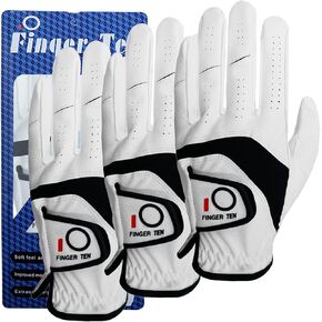 Amy Sport Golf Gloves Men Right Handed Golfer Left Hand 3 Pack Leather All Weather Grip Soft Breathable Flexible for Mens