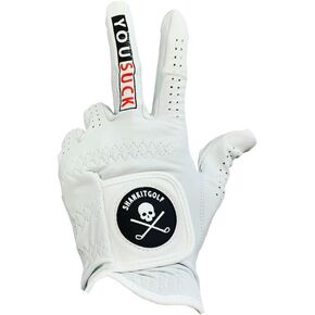 SHANKITGOLF You Suck Funny Golf Glove - Pro Made Cabretta Leather Compression-Fit Glove for Men and Women, Breathable, Lasting Stable Grip, Super Soft, Golf Gift in Kuwait