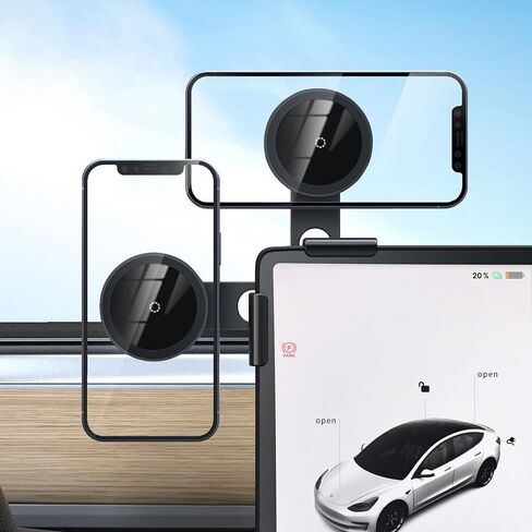 immoenuc Car Central Control Screen Hanging Bracket Suitable for Tesla Model S/3/X/Y Magnetic Adsorption Phone Holder New Energy Vehicles Phone Mount Compatible with iPhone、Samsung and Other Phones in Saudi Arabia