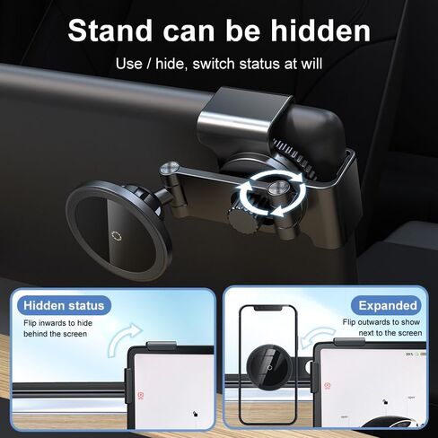 immoenuc Car Central Control Screen Hanging Bracket Suitable for Tesla Model S/3/X/Y Magnetic Adsorption Phone Holder New Energy Vehicles Phone Mount Compatible with iPhone、Samsung and Other Phones in Saudi Arabia