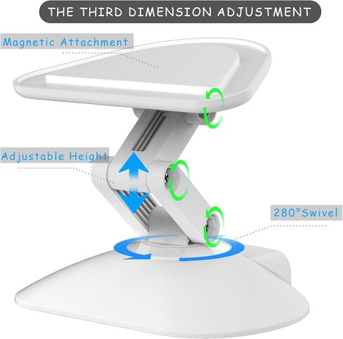حامل ارتفاع قابل للتعديل لجهاز Echo Show 5 (الثالث)، حامل إمالة + دوار مع مغناطيس قوي، يدور من جانب إلى آخر، متوافق مع الهواتف المحمولة وShow 5 (3/2/1 Gen) (أبيض) in Kuwait