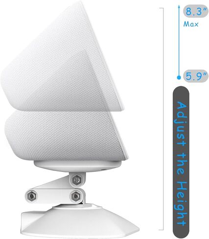 حامل ارتفاع قابل للتعديل لجهاز Echo Show 5 (الثالث)، حامل إمالة + دوار مع مغناطيس قوي، يدور من جانب إلى آخر، متوافق مع الهواتف المحمولة وShow 5 (3/2/1 Gen) (أبيض) in Kuwait